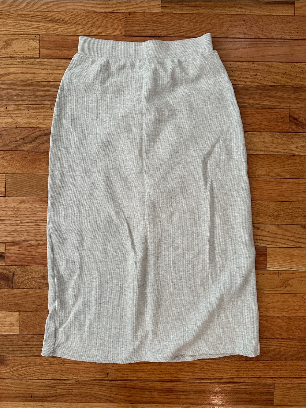 Old Navy Light Gray Knit Midi Pencil Skirt